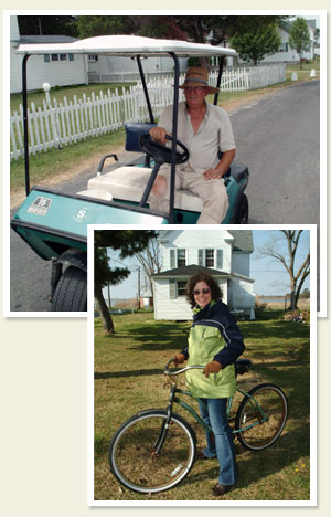Travel Smith Island by golf cart or bike.